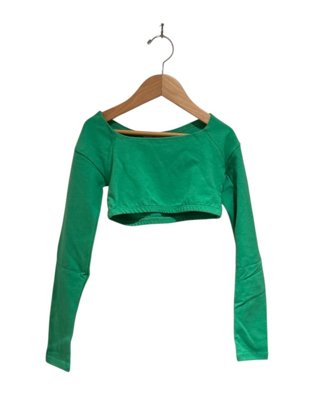GIL RODRIGUEZ green long sleeve crop top - size 6